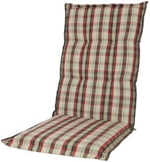 Kopu Kopu® Bradford - Comfortabel Tuinkussen met Hoge Rug - Rood/Grijs