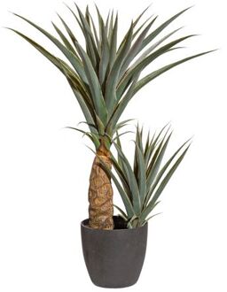 Kopu Kopu® Kunstplant Agave 80 cm in zwarte Pot - 2 stammen - Nepplant Groen