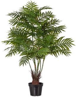 Kopu Kopu® Kunstplant Arecapalm 110 cm 6 stammen - zwarte pot - Nepplant Groen