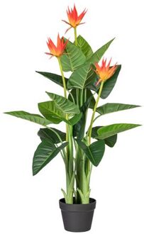 Kopu Kopu® Kunstplant Guzmania 105 cm met 3 oranje bloemen - Nepplant Groen