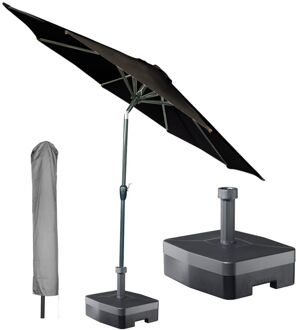 Kopu Kopu® ronde stokparasol 300 cm Calma met hoes en voet - Antraciet