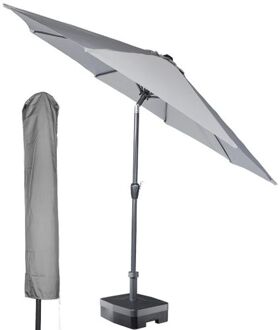 Kopu Kopu® ronde stokparasol 300 cm Calma met hoes - Light Grey Grijs