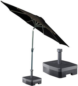 Kopu Kopu® ronde stokparasol 300 cm Calma met voet - Antraciet