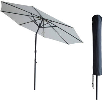 Kopu Kopu® Valencia Parasol Rond 300 cm met Beschermhoes - Creme Crème