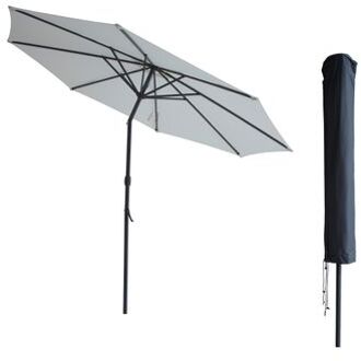 Kopu Kopu® Valencia Parasol Rond 300 cm met Beschermhoes - Creme Crème