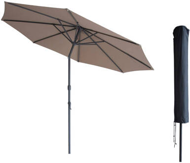 Kopu Kopu® Valencia Parasol Rond 300 cm met Beschermhoes - Taupe