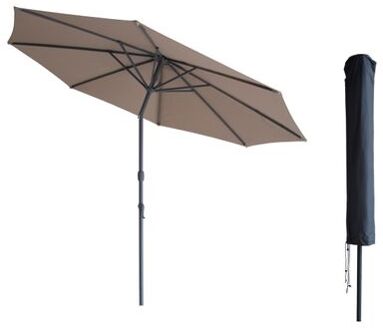 Kopu Kopu® Valencia Parasol Rond 300 cm met Beschermhoes - Taupe