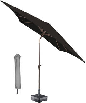 Kopu Kopu® vierkante parasol Altea 230x230 cm met hoes - Black Zwart