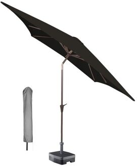 Kopu Kopu® vierkante parasol Altea 230x230 cm met hoes - Black Zwart