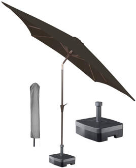 Kopu Kopu® vierkante parasol Altea 230x230 cm met hoes en voet - Antraciet