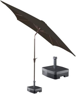 Kopu Kopu® vierkante parasol Altea 230x230 cm met voet - Antraciet