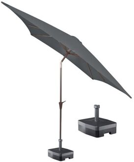 Kopu Kopu® vierkante parasol Altea 230x230 cm met voet - Grey Grijs