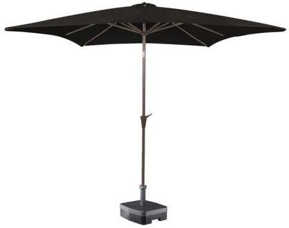 Kopu Kopu® vierkante parasol Malaga 200x200 cm - Black Zwart