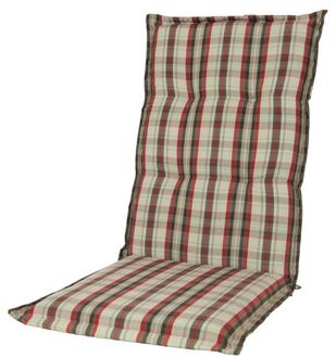 Kopu® Bradford - Comfortabel Tuinkussen met Hoge Rug - Rood/Grijs