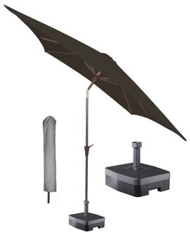 Kopu® parasol Malaga 200x200 cm met hoes en voet - Antraciet