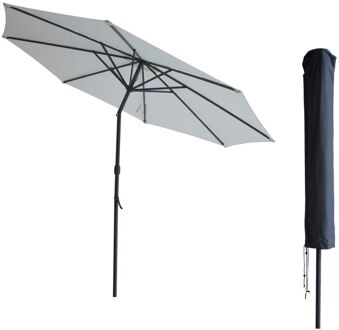 Kopu® Valencia Parasol Rond 300 cm met Beschermhoes - Creme Crème