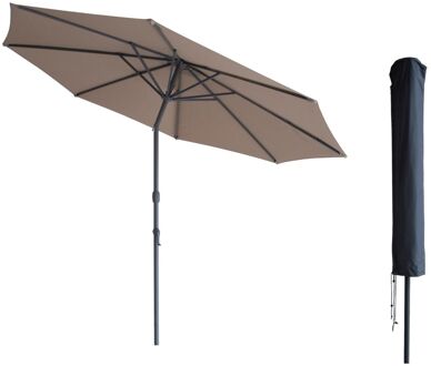 Kopu® Valencia Parasol Rond 300 cm met Beschermhoes - Taupe