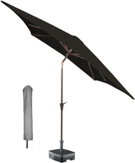 Kopu® vierkante parasol Altea 230x230 cm met hoes - Black Zwart