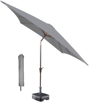 Kopu® vierkante parasol Altea 230x230 cm met hoes - Light Grey Grijs