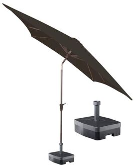 Kopu® vierkante parasol Altea 230x230 cm met voet - Antraciet