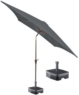 Kopu® vierkante parasol Altea 230x230 cm met voet - Grey Grijs