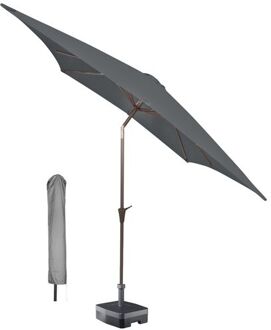 Kopu® vierkante parasol Malaga 200x200 cm met hoes - Grey Grijs