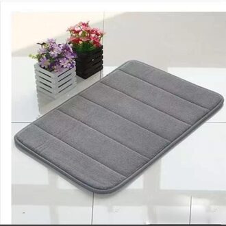 Koraal Fluwelen Badkamer Tapijt Vloermat Huishoudelijke Water-Absorberend Antislip Memory Foam Keuken Vloermat Badkamer Douche mat T0191-grijs