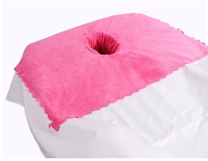 Koraal Fluwelen Gezicht Gat Handdoek Ademen Ruimte Cover Voor Schoonheid Massage Bed Speciale Laken Gat Massage Hoofdsteun Covers roze