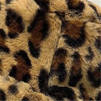 Korea Herfst Winter Vintage Luipaard Pluche Emmer Cap Japanse Zoete En Mooie Visser Hoed Warme Gewatteerde Bekken Cap 56 -58 Cm