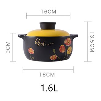 Korea Keramische Braadpan Soeppan Kleine Bloem Geel Deksel Stoofpot Steelpan Koken Gereedschap Huishoudelijke Keuken Levert Grote Kookpot 1stk 1.6L pot