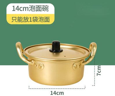 Koreaanse Binaural Huishoudelijke Gouden Kleine Soeppan Non-stick Sneeuw Pan Instant Noodle Pot Anti-Overflow Melk Pot verdikte Soep Smal 1