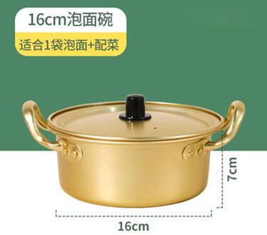 Koreaanse Binaural Huishoudelijke Gouden Kleine Soeppan Non-stick Sneeuw Pan Instant Noodle Pot Anti-Overflow Melk Pot verdikte Soep Smal 2