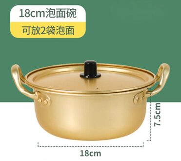 Koreaanse Binaural Huishoudelijke Gouden Kleine Soeppan Non-stick Sneeuw Pan Instant Noodle Pot Anti-Overflow Melk Pot verdikte Soep Smal 3