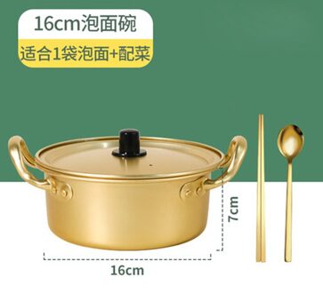 Koreaanse Binaural Huishoudelijke Gouden Kleine Soeppan Non-stick Sneeuw Pan Instant Noodle Pot Anti-Overflow Melk Pot verdikte Soep Smal 5