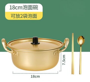 Koreaanse Binaural Huishoudelijke Gouden Kleine Soeppan Non-stick Sneeuw Pan Instant Noodle Pot Anti-Overflow Melk Pot verdikte Soep Smal 6