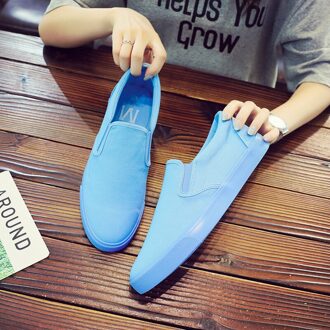 Koreaanse Canvas Schoenen Mannen Slip-On Schoenen Lente Herfst Blauw Ademende Casual Schoenen Trend Student Sportschoenen 7