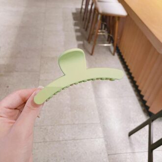 Koreaanse Eenvoudige Effen Kleur Haar Klauw Elegante Frosted Acryl Haar Clip Geometrische Haarspelden Grote Haar Klauwen Haar Accessoires leger groen