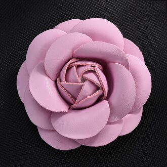 Koreaanse Handgemaakte Pu Leer Camellia Bloem Broche Boutonniere Revers Pin Sieraden Broches Corsage Voor Vrouwen Accessoires 1