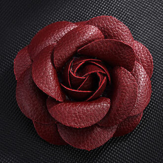 Koreaanse Handgemaakte Pu Leer Camellia Bloem Broche Boutonniere Revers Pin Sieraden Broches Corsage Voor Vrouwen Accessoires 4