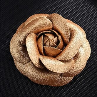 Koreaanse Handgemaakte Pu Leer Camellia Bloem Broche Boutonniere Revers Pin Sieraden Broches Corsage Voor Vrouwen Accessoires 5