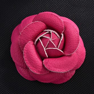 Koreaanse Handgemaakte Pu Leer Camellia Bloem Broche Boutonniere Revers Pin Sieraden Broches Corsage Voor Vrouwen Accessoires 7