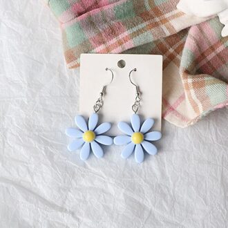Koreaanse Hars Daisy Bloem Stud Oorbellen Voor Vrouwen Meisjes Dames Candy Kleur Mooie Oorbellen Zomer Sieraden blauw
