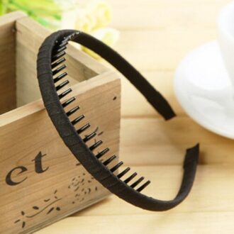 Koreaanse Hoofdtooi Effen Doek Hoofdband Wrap Haar Hoepel Bezel Met Tanden Haarband Hoofddeksels Voor Vrouwelijke Vrouwen Meisjes Haaraccessoires zwart