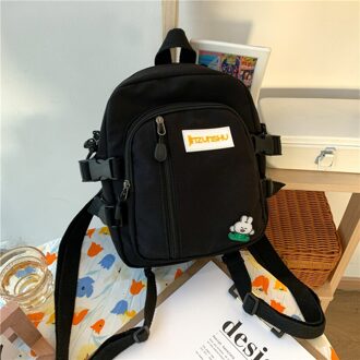 Koreaanse Japanse Modieuze Meisje Multifunctionele Rugzak Midden En Hoge Scholieren Campus Boekentas Waterdichte Tas zwart / enkel en alleen backpack