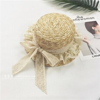 Koreaanse Kant Strik Strooien Hoed Zomer Dames Temperament Platte Top Zonnehoed Strand Zonnehoed