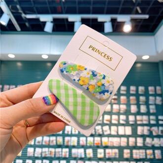 Koreaanse Kinderen Bloemenprint Haarspeld Meisje Bloem Bangle Side Haarspeld Baby Plaid Water Bb Clip 6