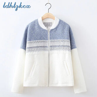 Koreaanse Kleine Verse Trui Vrouwelijke Herfst-winter Office Lady Lange mouwen Hit-kleur Rits Dikke trui Kleding LD197