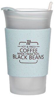 Koreaanse Koffie Glas Cup Persoonlijkheid Melk Whisky Thee Bier Mok Met Deksel Warmte Geïsoleerde Glas Water Cup Home Office Drinkware Blauw