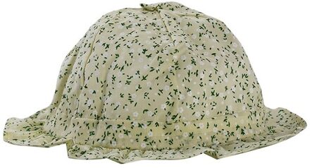 Koreaanse Meisje Kant Prinses Hoeden Leuke Print Meisjes Zon Cap Kant Kind Caps Voor Meisje Zomer katoenen Baby Motorkap geel