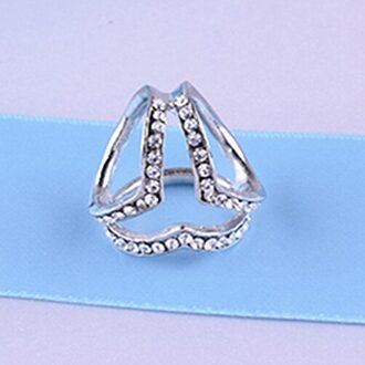 Koreaanse Mode Drie Ronde Crystal Shawl Gesp Accessoires Voor Vrouwen Hart Broche Zijden Sjaals Clip Houder Sieraden zilver